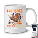 Personalized Custom Name Thankful For Soccer Player; Joyful Thanksgiving Turkey Sport T-Shirt
