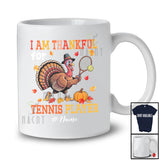 Personalized Custom Name Thankful For Tennis Player; Joyful Thanksgiving Turkey Sport T-Shirt