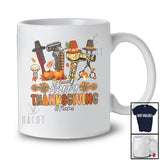 Personalized Custom Name Happy Thanksgiving; Lovely Three Leopard Plaid Barber Tools T-Shirt