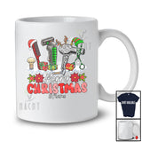 Personalized Custom Name Merry Christmas; Lovely Three Leopard Plaid Santa Elf Barber Tools T-Shirt