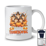 Personalized Cappy Thanksgiving; Happy Custom Name Capybara Pilgrim Fall; Family T-Shirt