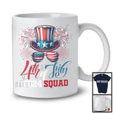 4th Of July 2024 Squad, Cheerful Independence Day American Flag Firework, Sunglasses T-Shirt