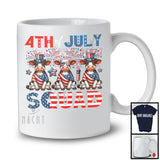 4th Of July Squad, Lovely American Flag Fireworks Three Cows Farmer Animal, Patriotic Group T-Shirt