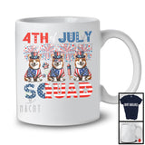 4th Of July Squad, Lovely Independence Day Three Corgis, USA Flag Fireworks Patriotic T-Shirt