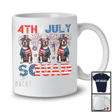 4th Of July Squad, Lovely Independence Day Three Pit Bulls, USA Flag Fireworks Patriotic T-Shirt