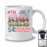 4th Of July Squad, Proud American Flag Three Fireworks Frogs, Wild Animal Patriotic Group T-Shirt