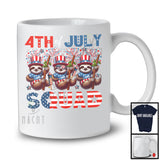 4th Of July Squad, Proud American Flag Three Fireworks Sloths, Wild Animal Patriotic Group T-Shirt