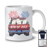 4th Of July, Adorable Independence Day Three Ragdoll cat On Truck Fireworks, Patriotic Group T-Shirt