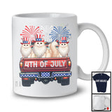 4th Of July, Adorable Independence Day Three Turkish Angora cat On Truck Fireworks, Patriotic T-Shirt