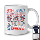 4th of July Squad, Proud American Flag Three Wine Glasses, Firework Drinking Drunker Patriotic T-Shirt