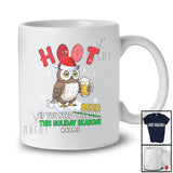 Personalized Custom Name Hoot If You Need Beer; Humorous Christmas Santa Owl Drinking Beer T-Shirt