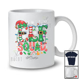 Personalized Custom Name Elf Squad; Humorous Christmas Lights Elf Snowing; Pajamas Family T-Shirt