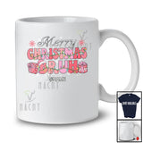 Personalized Custom Name Merry Christmas Bruh; Lovely Women Girls Pink Santa Greeting T-Shirt