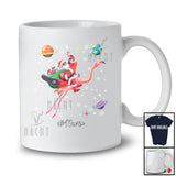 Personalized Custom Name Santa Riding Flamingo; Awesome Christmas Santa In Space Galaxy T-Shirt