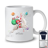 Personalized Custom Name Santa Riding Llama; Awesome Christmas Santa In Space Galaxy T-Shirt