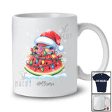 Personalized Custom Name Santa Watermelon Sunglasses; Joyful Christmas Lights Family Group T-Shirt