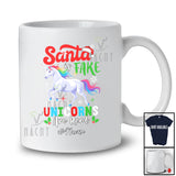Personalized Custom Name Santa Is Fake Unicorns Are Real; Humorous Christmas Magical Unicorn T-Shirt