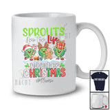 Personalized Custom Name Sprouts Are For Life; Merry Christmas Three Brussels Sprout Vegan T-Shirt