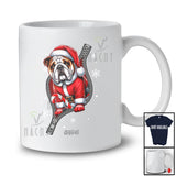 Personalized Custom Name Bulldog Santa Going Out Zipper; Lovely Christmas Pajama Family T-Shirt