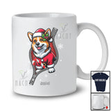 Personalized Custom Name Corgi Santa Going Out Zipper; Lovely Christmas Pajama Family T-Shirt