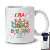 Personalized Custom Name CNA Christmas Crew; Adorable Nurse Gnomes Squad With X-mas Tree T-Shirt