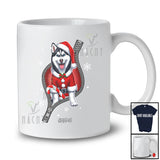 Personalized Custom Name Husky Santa Going Out Zipper; Lovely Christmas Pajama Family T-Shirt