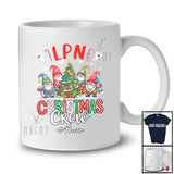 Personalized Custom Name LPN Christmas Crew; Adorable Nurse Gnomes Squad With X-mas Tree T-Shirt
