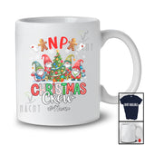 Personalized Custom Name NP Christmas Crew; Adorable Nurse Gnomes Squad With X-mas Tree T-Shirt