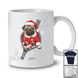 Personalized Custom Name Pug Santa Going Out Zipper; Lovely Christmas Pajama Family T-Shirt