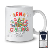Personalized Custom Name RN Christmas Crew; Adorable Nurse Gnomes Squad With X-mas Tree T-Shirt
