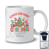 Personalized Custom Name School Bus Driver Christmas Crew; Adorable Gnomes With X-mas Tree T-Shirt