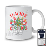 Personalized Custom Name Teacher Christmas Crew; Adorable Gnomes Squad With X-mas Tree T-Shirt