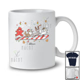 Personalized Custom Name Candy Canes Sleigh Siberian Sphynx Turkish Angora Cat; Joyful Christmas Family T-Shirt