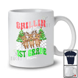 Personalized Custom Name Chillin With 1st Grades; Amusing Christmas 3 Reindeers Students Teacher T-Shirt