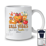 Personalized Custom Name Fall And That Teacher; Happy Thanksgiving Leopard Pencil Pumpkin T-Shirt