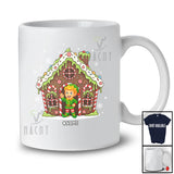 Personalized Custom Name Gingerbread House With Elf; Merry Christmas Candy Canes Baker T-Shirt