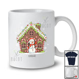 Personalized Custom Name Gingerbread House With Snowman; Merry Christmas Candy Canes Baker T-Shirt