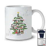 Personalized Custom Name Santa Guns Christmas Tree; Humorous Christmas Lights Camo Soldier T-Shirt