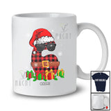 Personalized Custom Name Six Fall Giving; Joyful Christmas Plaid Santa 6; Gen Alpha Couple T-Shirt