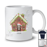 Personalized Custom Name Gingerbread House With Skeleton; Merry Christmas Candy Canes Baker T-Shirt