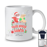 Personalized Custom Name Nice To The Police Officer; Amazing Christmas Santa Glasses Watching T-Shirt