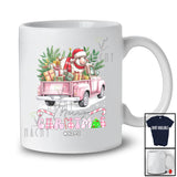 Personalized Custom Name Merry Christmas; Joyful Plaid Sheep On Pink Pickup Truck; Farmer T-Shirt