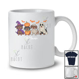 Personalized Custom Name Four Wiener Dog Witch; Scary Halloween Dachshund Owner Lover T-Shirt