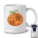 Personalized Custom Name Fall Poodle Pumpkin; Happy Thanksgiving Halloween Family T-Shirt