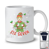 Personalized Custom Name Six Seven; Humorous Christmas Lights Elf Says Teenager; Family Group T-Shirt