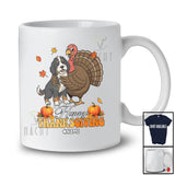 Personalized Custom Name Happy Thanksgiving; Lovely Bernedoodles Hugs Turkey Fall; Friends T-Shirt
