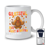 Personalized Custom Name Grateful Not Just Stuffed; Happy Thanksgiving Fall Leaves Turkey Yoga T-Shirt