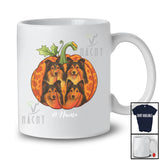 Personalized Custom Name Fall Shelties Pumpkin; Happy Thanksgiving Halloween Family T-Shirt