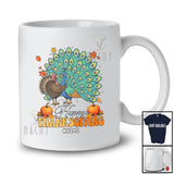 Personalized Custom Name Happy Thanksgiving; Lovely Peacock Hugs Turkey Fall; Friends T-Shirt