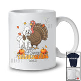 Personalized Custom Name Happy Thanksgiving; Lovely Poodle Hugs Turkey Fall; Friends T-Shirt